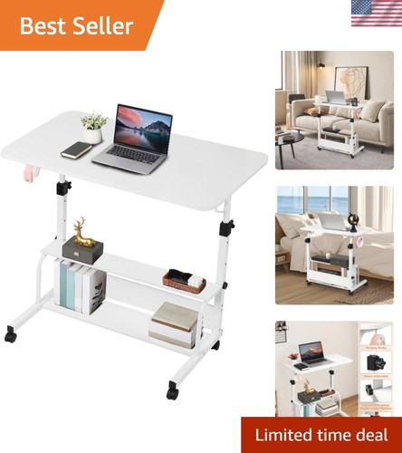 Stylish white laptop desk with - white,
