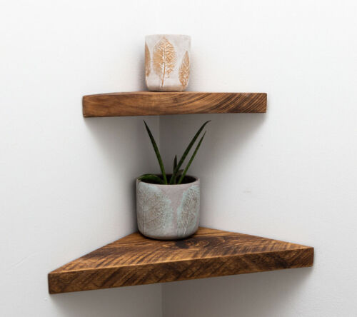Wooden chunky corner shelves - wooden,