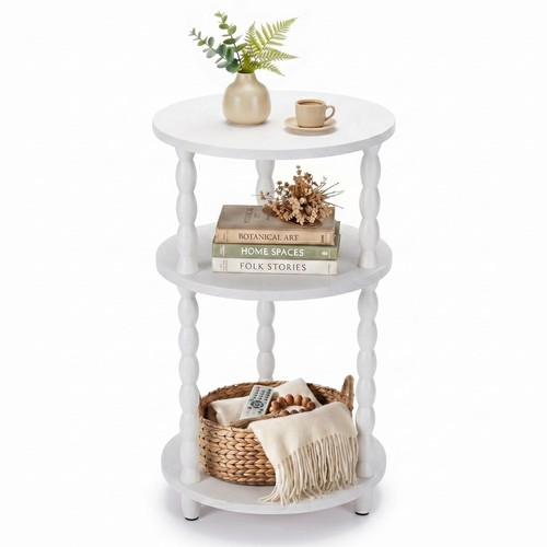 Small round side table tier - round, 3-tier