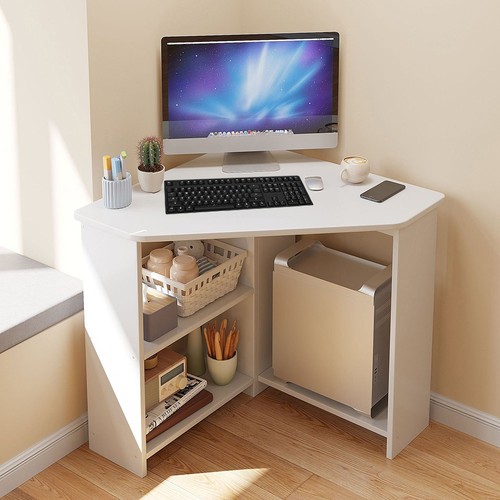 White wood office desk - wood,