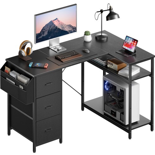 Shaped computer desk - desk, 3