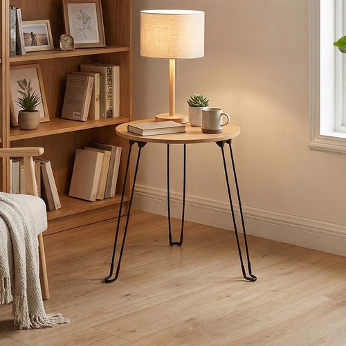 Light oak round foldable - oak,