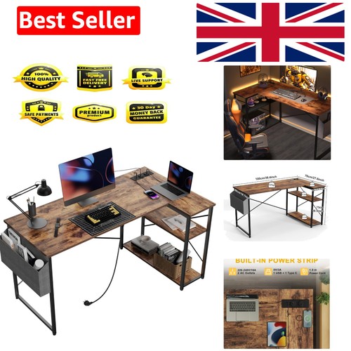 Small shaped desk with power - l-shaped,